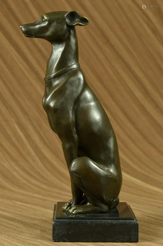 Art Deco Greyhound Dog Bronze Sculpture Museum Quality