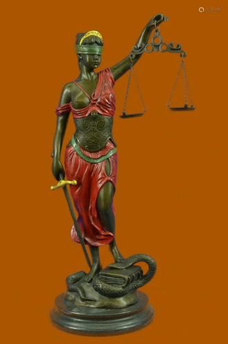 Bronze Blind Lady of Justice Scales Law Lawyer Attorney