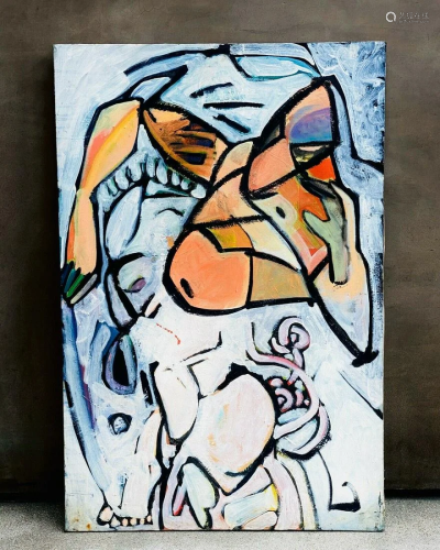 Oil Painting On Canvas 24 X 36 Inches Of An Abstract