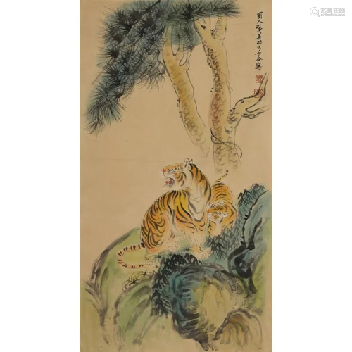 Tiger painting by Zhang Shan Zi