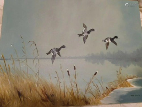 Ducks oil painting