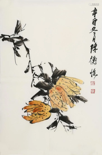 Flower and bird painting by Chen Shi Zeng