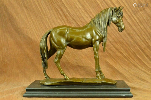 Art Deco Sculpture Elegant Horse Walking Bronze Statue