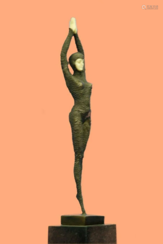 Art Deco bone bronze dancing girl signed Chiparus