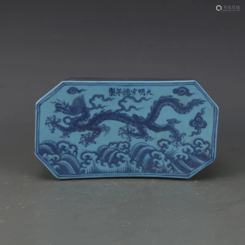 Ming dynasty blue glaze porcelain pillow