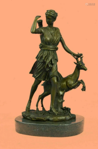 Bronze Sculpture Art Deco Greek Mythology Nude Woman
