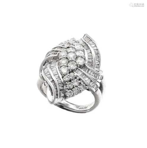 Platinum 900 - 3.00tcw - Diamond Ring