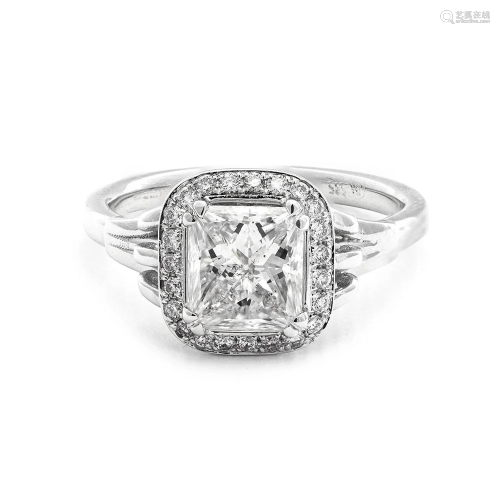 14k White Gold - 1.65tcw - Diamond Ring