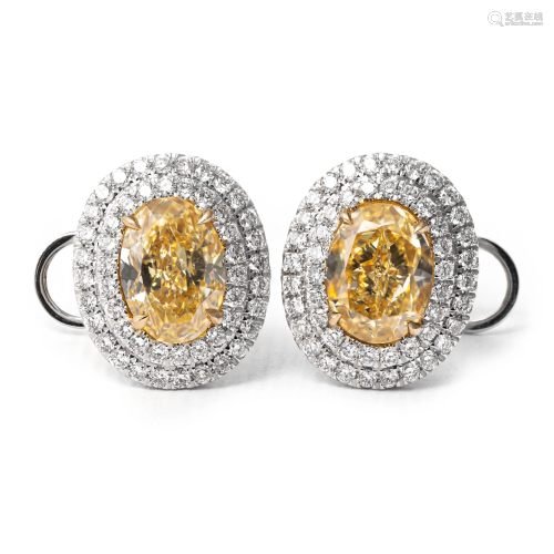 18k White Gold - 5.13tcw - Diamond Earrings