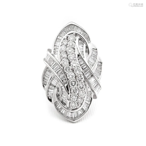 Platinum 900 - 5.00tcw - Diamond Ring