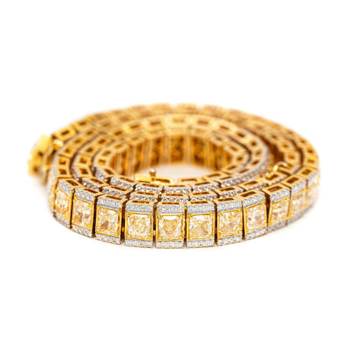 18k Yellow Gold - 46.65tcw - Diamond Necklace