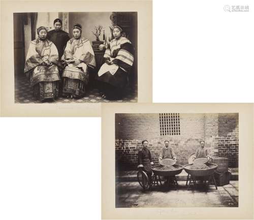 威廉·桑德斯（1832～1892） 清末中国贵妇合影及传统筛茶工艺旧照 照...