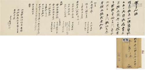 张大千（1899～1983） 古画摄影清单及致张目寒重要信札 纸本 镜片