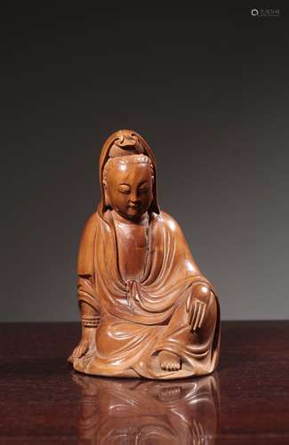 Sitzende Guanyin Statue, Sandelholz