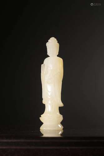 Stehende Guanyin Statue, Hetian Jade