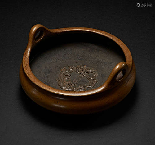 COPPER INCENSE BURNER, MING DYNASTY