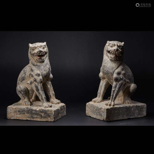 STONE LIONS, TANG DYNASTY, CHINA