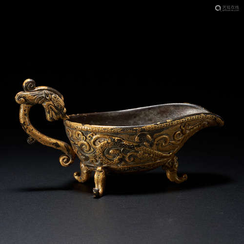 MING DYNASTY GILDED BRONZE CUP, CHINA