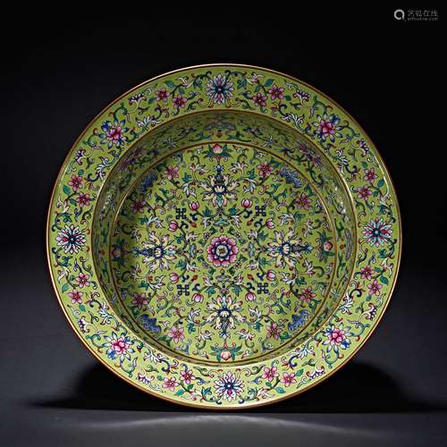 FAMILLE ROSE FLOWER BASIN, QING DYNASTY, CHINA