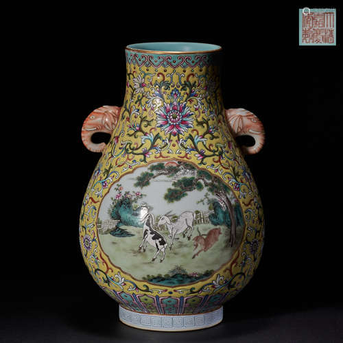 GUANGXU POWDER ENAMEL BOTTLE, QING DYNASTY, CHINA