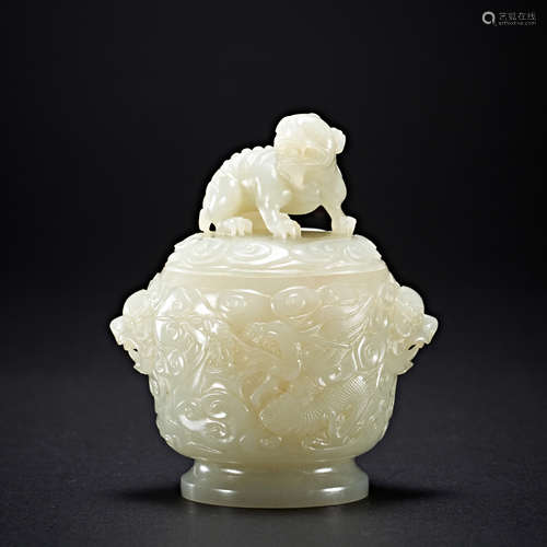 QING DYNASTY HETIAN JADE JAR