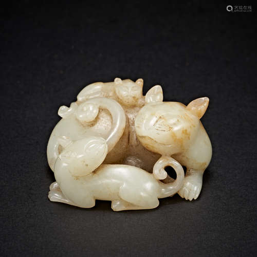 HETIAN JADE BADGER, QING DYNASTY, CHINA