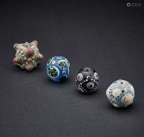 COLORED GLAZE BEADS, HAN DYNASTY, CHINA