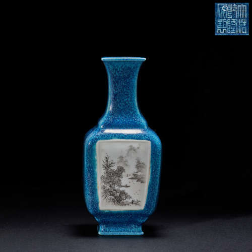 QIANLONG SQUARE BOTTLE, QING DYNASTY, CHINA