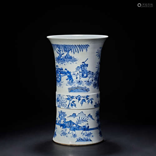 BLUE AND WHITE VASE, QING DYNASTY, CHINA