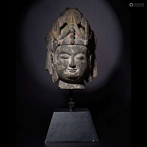 STONE GUANYIN HEAD, TANG DYNASTY