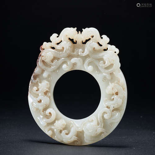 HETIAN JADE CHI DRAGON BI, HAN DYNASTY, CHINA