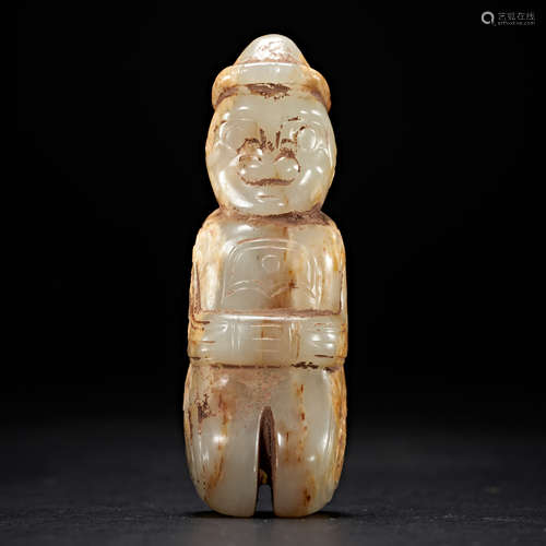 HETIAN JADE FIGURE, SHANG DYNASTY, CHINA