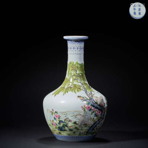 QING DYNAST, FAMILLE ROSE BOTTLES DECORATED WITH FLOWERS AND...