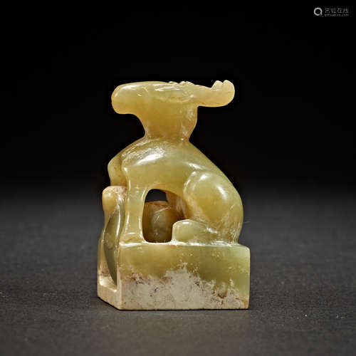 HETIAN JADE SET SEAL, HAN DYNASTY,CHINA