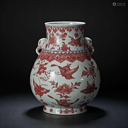 MING DYNASTY UNDERGLAZED RED POT