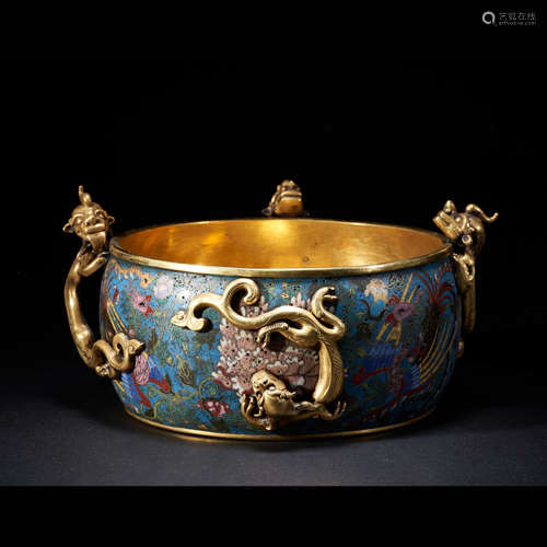 QING DYNASTY CLOISONNE BOWL