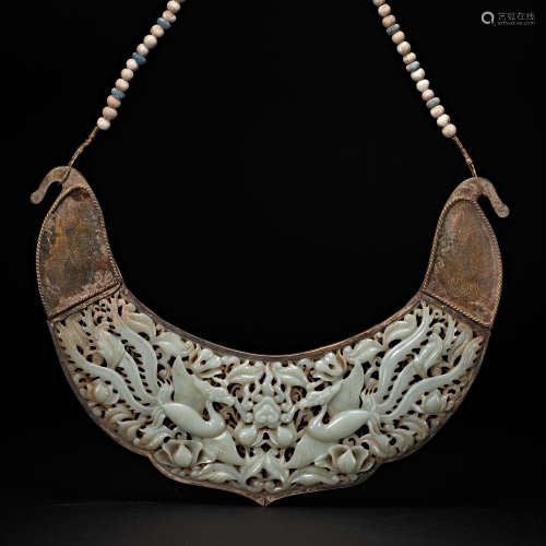 LIAO DYNASTY HOLLOW GILT NECKLACE