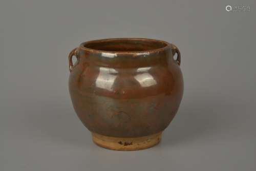 Bean-sauce-coloured glaze jar