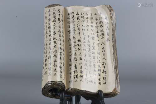 Carved porcelain book