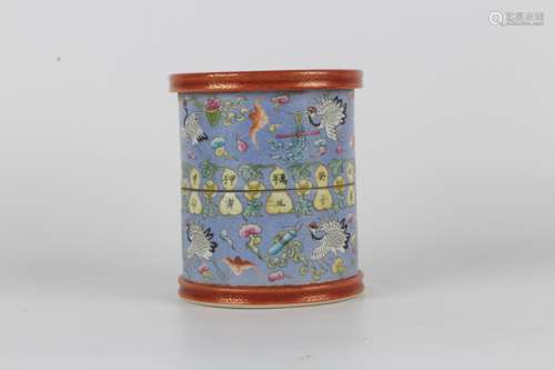 Colour enamels revolving pen container with decoration of th...