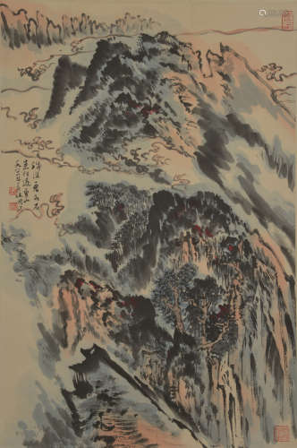 Lu Yanshao, landescapes, vertical scroll