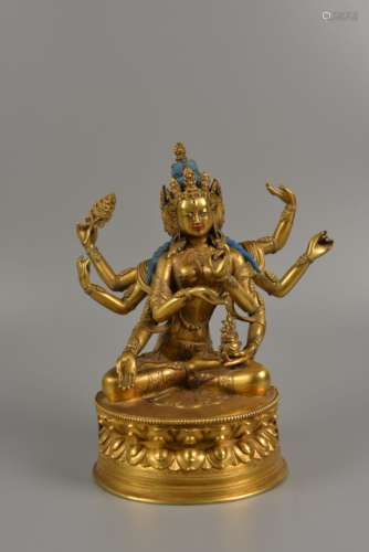 Mongolia gilt Buddha statue