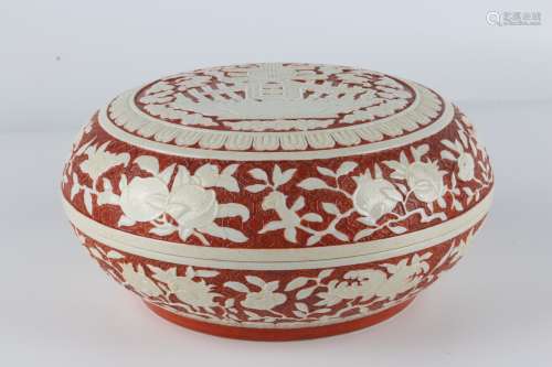 Imitated carved lacquer porcelain box