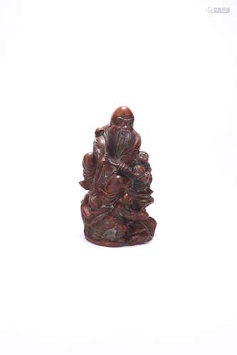 chinese bamboo carving of figure