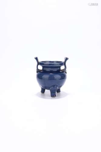 chinese blue glazed porcelain censer