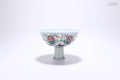 chinese doucai porcelain goblet
