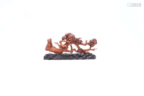 chinese boxwood carving of plum blossom
