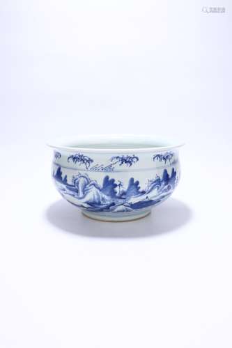 chinese blue and white porcelain censer