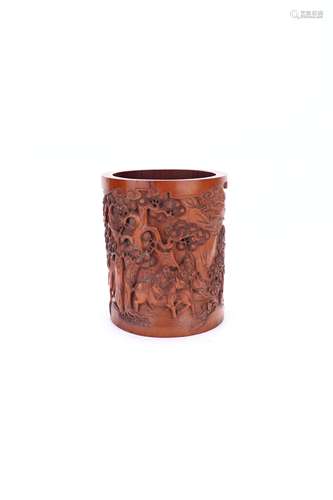 chinese bamboo carving brush pot