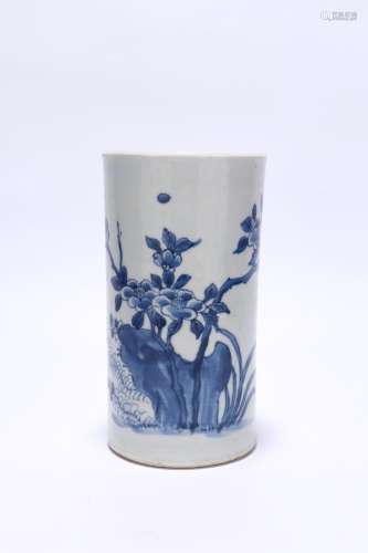 chinese blue and white porcelain brush pot